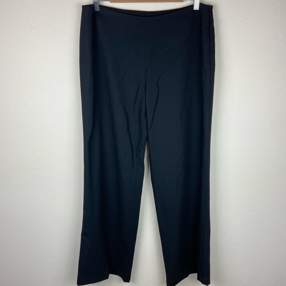 Eileen Fisher Fine Wool Wide-Leg Pant - Black